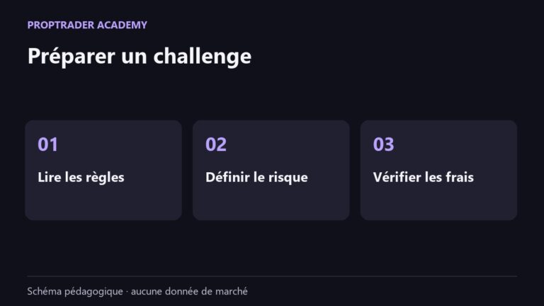 Checklist pédagogique avant un challenge : règles, budget de risque et frais.