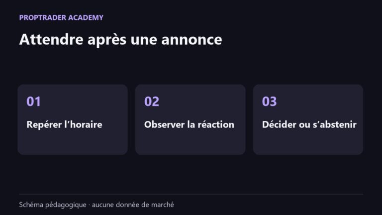 Méthode face à une annonce économique : repérer l’horaire, observer puis décider ou s’abstenir.